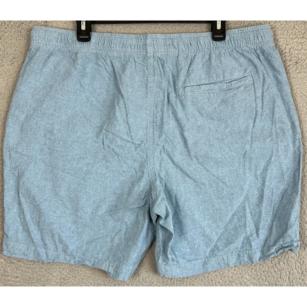Old Navy Linen Blend Jogger Shorts Mens XL Blue Pull On Stretch Waist Casual EUC